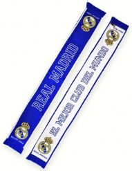 Szalik kibicowski dwustronny Real Madryt. Szaliki męskie Real Madrid, bez wzorów, z materiału. Za 119.00 zł.
