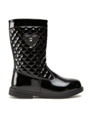 Nelli Blu Kozaki CM211228-6 Czarny. Czarne kozaki dziewczęce Nelli Blu, bez wzorów, ze skóry, bez obcasa. Za 149.99 zł.