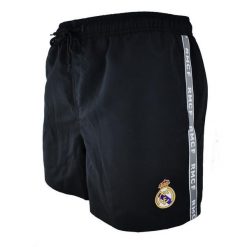 Czarne spodenki kąpielowe z herbem Realu Madryt - XL. Czarne kąpielówki męskie Real Madrid, xl, bez wzorów. W wyprzedaży za 102.94 zł.