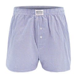 Bokserki Luźne, Majtki z Rozporkiem na Guziki, Męskie - Pako Jeans - Jasnoniebieskie. Niebieskie bokserki męskie Pako Jeans, bez wzorów, z bawełny. Za 33.00 zł.