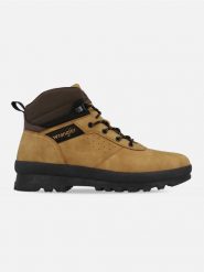 Wrangler Botki "Ikro" w kolorze jasnobrązowym rozmiar: 42. Brązowe buty zimowe męskie Wrangler, bez zapięcia. Za 239.95 zł.