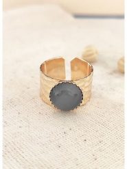 Atelier MIU Pozłacany pierścionek z tygrysim okiem rozmiar: onesize. Czarne pierścionki damskie atelier MIU, pozłacane. Za 78.28 zł.