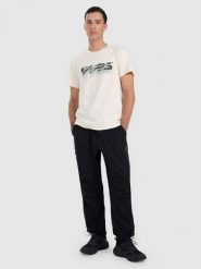 4F Spodnie casual męskie - czarne XXL. Czarne spodnie materiałowe męskie 4f, bez wzorów, z materiału, casualowe. W wyprzedaży za 159.99 zł.