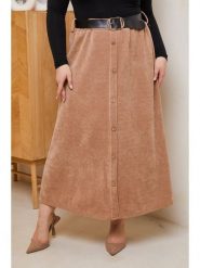 Curvy Lady Spódnica w kolorze jasnobrązowym rozmiar: 40/42. Brązowe spódniczki damskie Curvy Lady, bez wzorów, z tkaniny, klasyczne, z standardowym stanem, maxi, rozkloszowane. Za 96.14 zł.