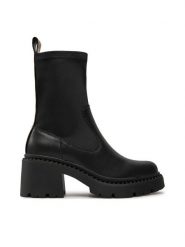 Pepe Jeans Botki PLS50549 Czarny. Czarne botki damskie Pepe Jeans, z jeansu, bez obcasa, na słupku, bez zapięcia. Za 489.99 zł.