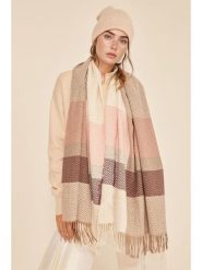 Lucky Bees Szal w kolorze beżowym - 180 x 50 cm rozmiar: onesize. Brązowe szaliki i kominy damskie Lucky Bees, bez wzorów, z materiału. Za 104.39 zł.