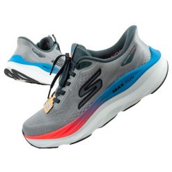 Buty sportowe sneakersy męskie Skechers Max Run SLIP-INS. Czerwone buty sportowe na co dzień męskie Skechers, bez zapięcia. Za 469.00 zł.