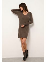 Just Cashmere Kaszmirowa sukienka "Tracy" w kolorze brązowym rozmiar: XL. Brązowe sukienki damskie Just Cashmere, na co dzień, xl, bez wzorów, z kaszmiru, bez kołnierzyka, bez ramiączek, mini, proste. Za 297.97 zł.