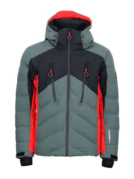 Peak Mountain Kurtka narciarska "Chalet" w kolorze zielono-pomarańczowym rozmiar: 3XL. Zielone kurtki narciarskie i snowboardowe damskie Peak Mountain, m, bez wzorów, bez kaptura, narciarskie. Za 591.60 zł.