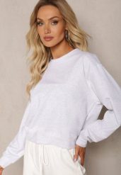 Jasnoszara Oversize Bluza z Bawełny o Krótkim Fasonie Sibolla. Szare bluzy bez kaptura damskie Renee, l, z bawełny. Za 89.99 zł.