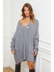 Joséfine Sukienka dzianinowa "Farjo" w kolorze szarym rozmiar: L. Szare sukienki damskie Joséfine, l, bez wzorów, z dzianiny, bez kołnierzyka, bez ramiączek, mini. Za 203.45 zł.