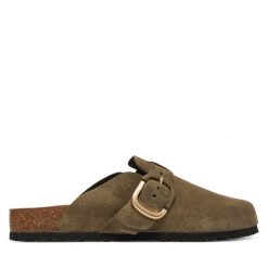 Klapki Tamaris. Brązowe klapki damskie Tamaris, bez wzorów, bez obcasa. Za 269.99 zł.