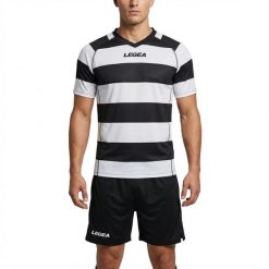 Męski Zestaw Treningowy Piłka Nożna Oddychający Czarny-Biały. Białe szorty męskie Legea, bez wzorów, z tkaniny, sportowe. Za 52.00 zł.