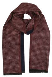Elegancki Szalik Bawełniany - Alties - Bordo w Grochy. Czerwone szaliki męskie Alties, na zimę, bez wzorów, z bawełny. Za 99.00 zł.