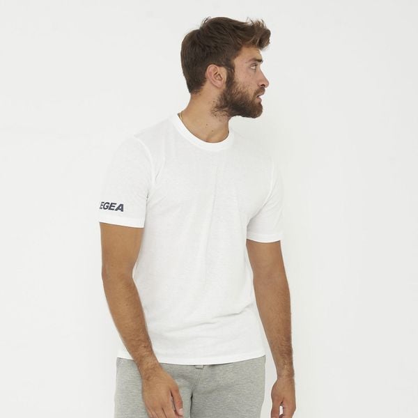 T-Shirt Męski Bawełna 100% Komfort ARIA. Białe bluzki damskie Legea, m, bez wzorów, z bawełny, bez kołnierzyka. Za 46.90 zł.