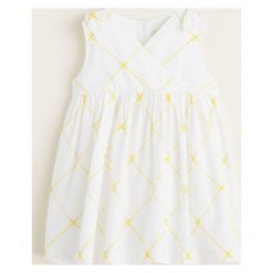 Mango Kids - Sukienka dziecięca Cinnia 80-104 cm. Białe sukienki dziewczęce Mango Kids, bez wzorów, z bawełny, casualowe, bez ramiączek. W wyprzedaży za 49.90 zł.