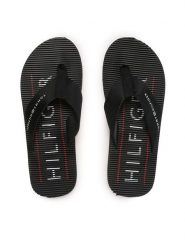Tommy Hilfiger Japonki Massage Footbed FM0FM04474 Czarny. Czarne klapki i japonki męskie Tommy Hilfiger, z materiału. Za 119.99 zł.