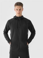 4F Bluza treningowa rozpinana z kapturem męska - czarna L. Czarne bluzy sportowe męskie 4f, l, z dzianiny. W wyprzedaży za 99.99 zł.