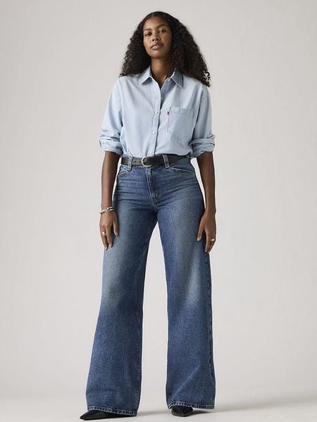 Levi's Dżinsy - Wide leg - w kolorze niebieskim rozmiar: W27/L31. Niebieskie jeansy damskie Levi's, z podwyższonym stanem. Za 259.95 zł.