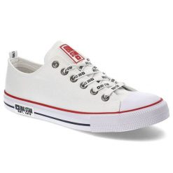 Białe Trampki Big Star Męskie Wygodne Buty. Białe trampki i tenisówki męskie Big Star, z aplikacjami, z materiału, bez zapięcia. Za 129.00 zł.