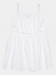 United Colors Of Benetton Sukienka codzienna 4EW7GV00T Biały Regular Fit. Białe sukienki dziewczęce United Colors Of Benetton, bez wzorów, z bawełny, bez ramiączek. Za 59.99 zł.