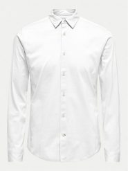 Only & Sons Koszula Robin 22031023 Biały Slim Fit. Białe koszule męskie Only & Sons, m, bez wzorów, z bawełny, bez kołnierzyka, bez ramiączek. Za 99.99 zł.