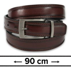 Dwustronny Pasek do Spodni, Czarno-Brązowy, 90 cm, Elegancki, Męski, Skórzany -ZET. Brązowe paski męskie Zet, bez wzorów, ze skóry, eleganckie. Za 89.00 zł.