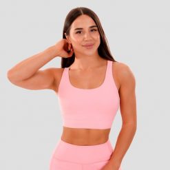 Biustonosz sportowy damski fitness z wycięciem różowy Cut-Out. Czerwone biustonosze sportowe damskie GYMBEAM, bez wzorów, z elastanu. Za 81.90 zł.