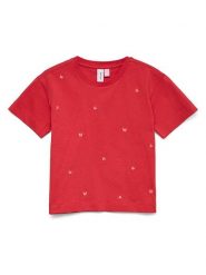 Vero Moda Girl Koszulka "Sola" w kolorze czerwonym rozmiar: 158/164. Czerwone koszulki dziewczęce Vero Moda Girl, bez wzorów, z bawełny, bez ramiączek. Za 52.42 zł.