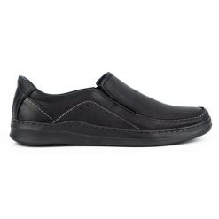 Olivier Buty męskie wsuwane skórzane SLIP-ON 216GT czarne. Czarne buty wizytowe męskie ze skóry, bez zapięcia. Za 319.69 zł.