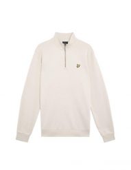 Sweter 1/4 zip Lyle & Scott Loopback. Białe swetry męskie LYLE AND SCOTT, m, bez wzorów, z materiału, bez kołnierzyka. Za 398.90 zł.