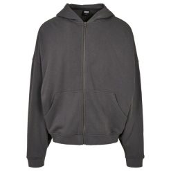 Męska Kurtka Z Lat 90tych Z Kapturem Zapinana Na Zamek Błyskawiczny. Szare kurtki męskie Urban Classics, m, bez wzorów, z kapturem. Za 256.99 zł.