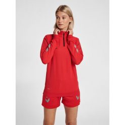 Damska bluza z zamkiem błyskawicznym Hummel Lead. Czerwone bluzy z kapturem damskie HUMMEL, na wiosnę, xl, z elastanu. Za 198.50 zł.