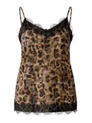 Oui Top w kolorze karmelowo-brązowym rozmiar: 38. Brązowe topy damskie Oui, bez wzorów, z koronki, bez kołnierzyka. Za 204.96 zł.