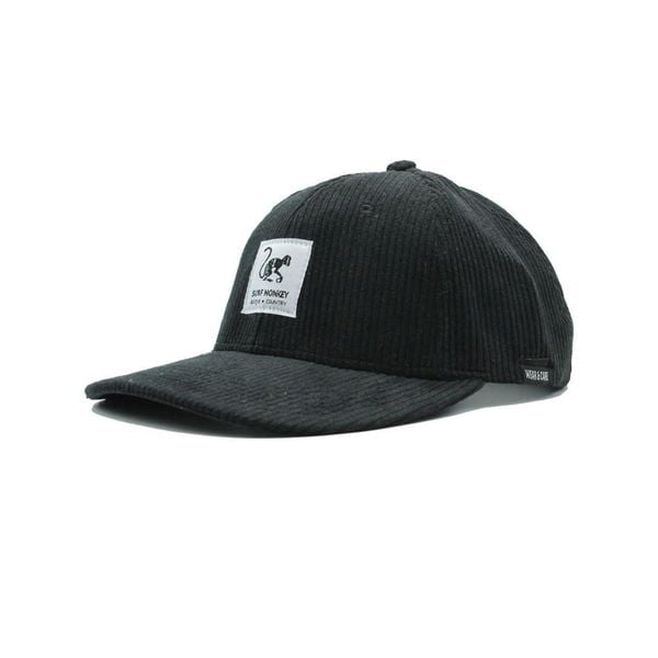 Czapka bejsbolowa - Sztruks - Recykling - Bez usztywnienia (Czarny). Czarne czapki męskie SURF MONKEY, bez wzorów, z poliesteru. Za 159.95 zł.