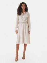 Fracomina Sukienka codzienna FY26SD2025W41101 Écru Regular Fit. Sukienki damskie Fracomina, na co dzień, l, bez wzorów, z syntetyku, bez kołnierzyka, bez ramiączek, proste. Za 479.99 zł.