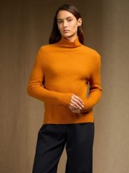 Perfect Cashmere Kaszmirowy golf "Ruby" w kolorze musztardowym rozmiar: S. Żółte golfy damskie Perfect Cashmere, s, bez wzorów, z kaszmiru, bez ramiączek. Za 413.99 zł.