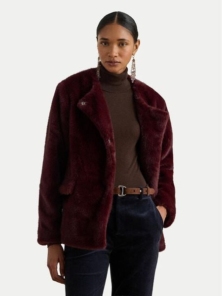 LAUREN RALPH LAUREN Futro 297P04117001 Bordowy Regular Fit. Czerwone futra damskie Lauren Ralph Lauren, s. Za 1,139.00 zł.