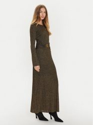TWINSET Sukienka dzianinowa 242TT3460 Czarny Slim Fit. Czarne sukienki damskie Twinset, xs, bez wzorów, z dzianiny, bez kołnierzyka, bez ramiączek. Za 1,749.00 zł.