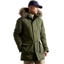 Parka Superdry Everest. Zielone parki męskie Superdry., s, z aplikacjami, z elastanu. Za 743.45 zł.
