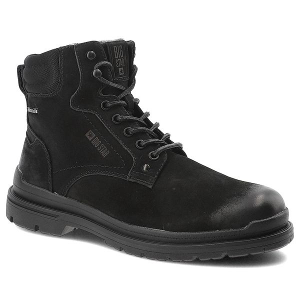 Czarne Botki Big Star Ocieplane Obuwie Męskie. Czarne buty zimowe męskie Big Star, na zimę, z materiału, przed kolano, bez zapięcia. Za 331.99 zł.