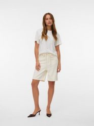 Vero Moda Koszulka w kolorze białym rozmiar: S. Białe bluzki damskie Vero Moda, s, bez wzorów, z bawełny, bez kołnierzyka, bez ramiączek. Za 41.49 zł.