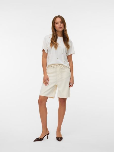 Vero Moda Koszulka w kolorze białym rozmiar: S. Białe bluzki damskie Vero Moda, s, bez wzorów, z bawełny, bez kołnierzyka, bez ramiączek. Za 41.69 zł.