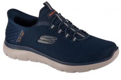 Buty sportowe Sneakersy męskie, Slip-Ins Summits - High Range. Niebieskie buty sportowe na co dzień męskie Skechers, z materiału, bez zapięcia, trekkingowe. Za 329.99 zł.