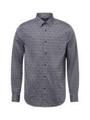 GUESS koszula biznesowa Mężczyźni Regular Fit Bawełna szary, L. Szare koszule męskie Guess, l, z aplikacjami, z bawełny, bez kołnierzyka, bez ramiączek. Za 199.95 zł.
