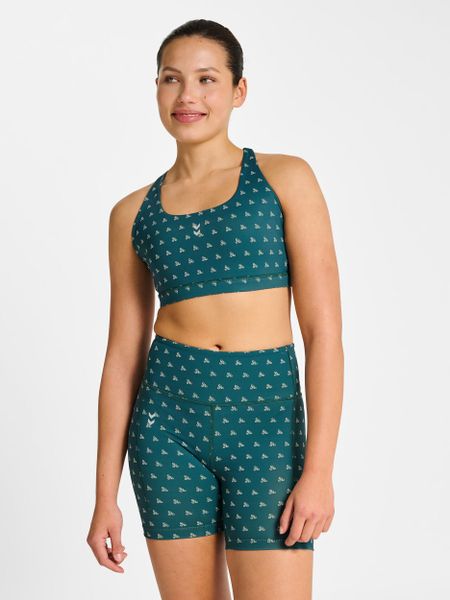 Biustonosz dla kobiet Hummel Hiit Impact. Zielone biustonosze sportowe damskie HUMMEL, bez wzorów, z materiału. Za 232.85 zł.
