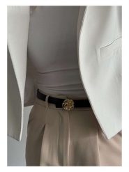 Lucky Bees Pasek w kolorze czarnym - dł. 100 cm rozmiar: onesize. Czarne paski damskie Lucky Bees, bez wzorów, z materiału. Za 65.54 zł.