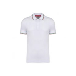 Dzianinowa koszulka polo Kariban. Białe koszulki polo męskie KARIBAN, m, bez wzorów, z bawełny, bez ramiączek. Za 146.50 zł.