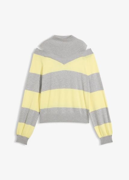 Cienki sweter z odsłoniętymi ramionami. Czerwone swetry klasyczne damskie bonprix, bez kołnierzyka. Za 109.99 zł.