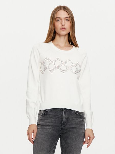 Liu Jo Sport Sweter TF4286 MS63L Biały Regular Fit. Białe swetry klasyczne damskie Liu Jo Sport, l, z syntetyku, bez kołnierzyka. Za 479.99 zł.